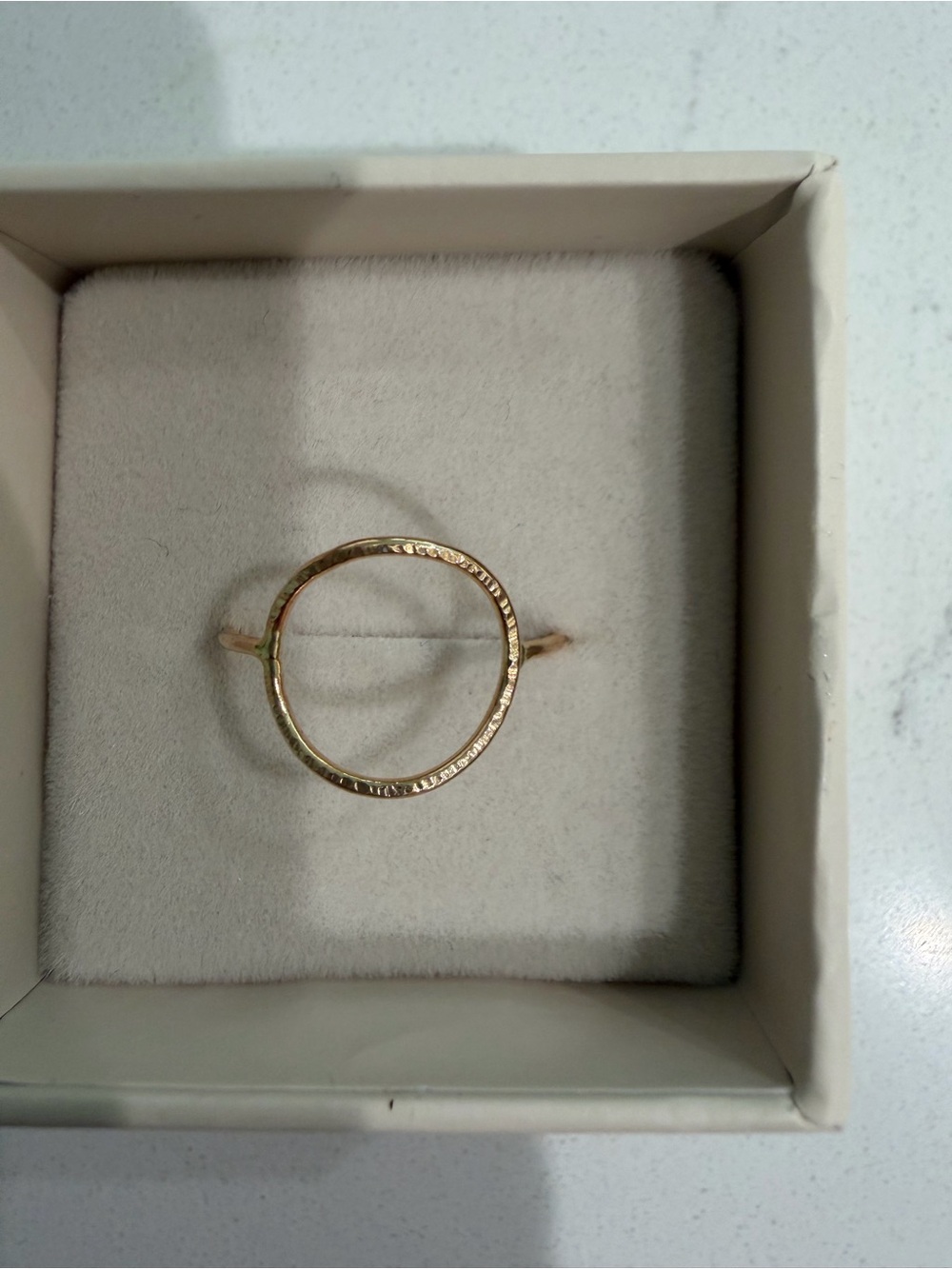 Able Textured Gold Open Circle Ring